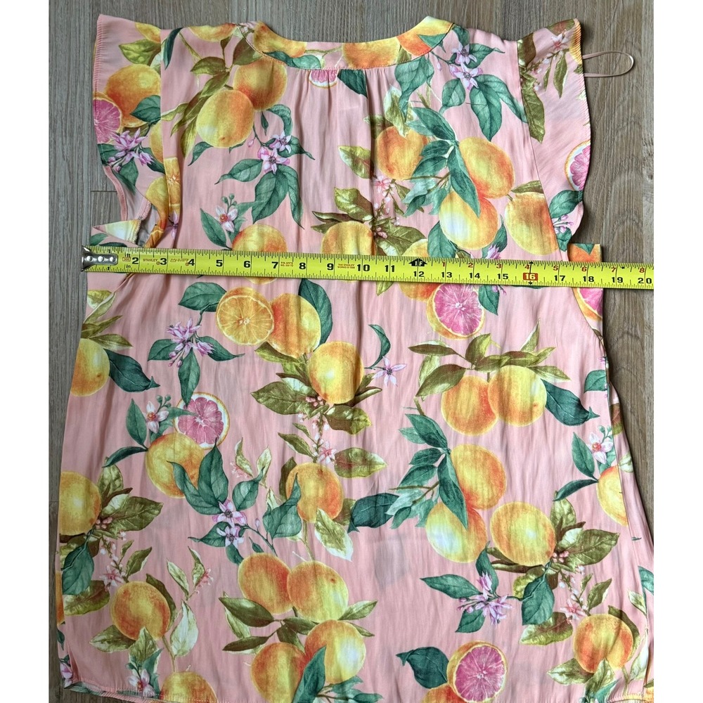 Joie Women's Floral Print Sleeveless Blouse Top, Pink and Orange, Medium‎ - Picture 6 of 7